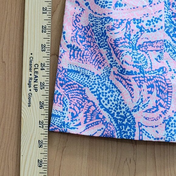 Lilly Pulitzer Coastal Blue Pink Mini Dress Spaghetti Straps Open Tie Back - 00 - Picture 10 of 16
